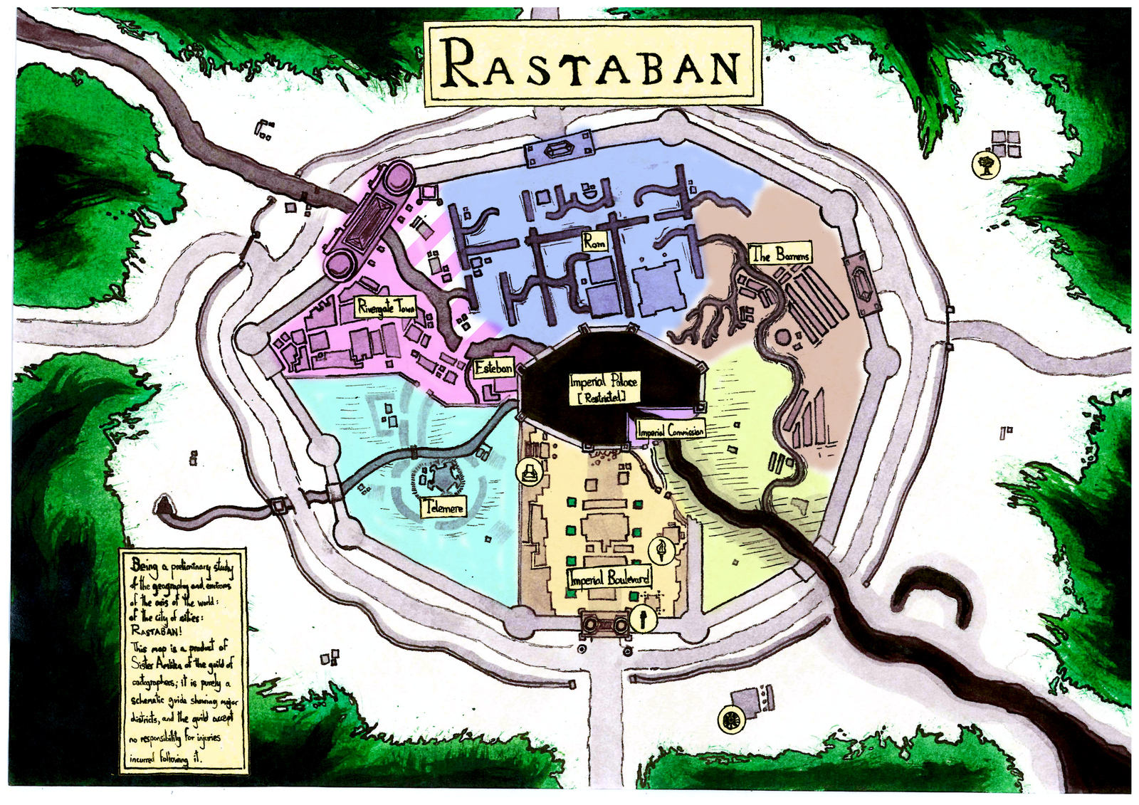  A Map of Rastaban by Sister Amlika of the Cartographer's Guild. Created by the wonderful Leah Owen.